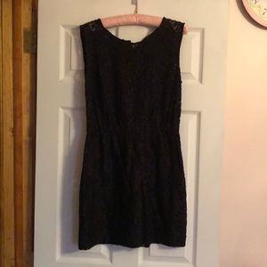 Black mini lace dress